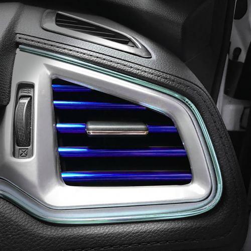 10Pcs/set Universal Car Air Conditioner Vent Outlet Trim Strip Decoration U Shape Moulding Trim Strip Line Car Shiny Accessories Car Air Conditioner Outlet Decorative U Shape Moulding Trim Strips Decor Car Styling Accessories