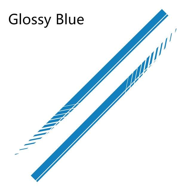 2PCS Universal Car Side Skirt Decal Stickers Body Side Sports Racing Stripe Car Side Stripes Universal Racing Sticker Decals Side Stripe Skirts Stickers Body Side Graphics Vinyl Sticker Decals Racing Sport Automobiles Body Wrap Car Accessories