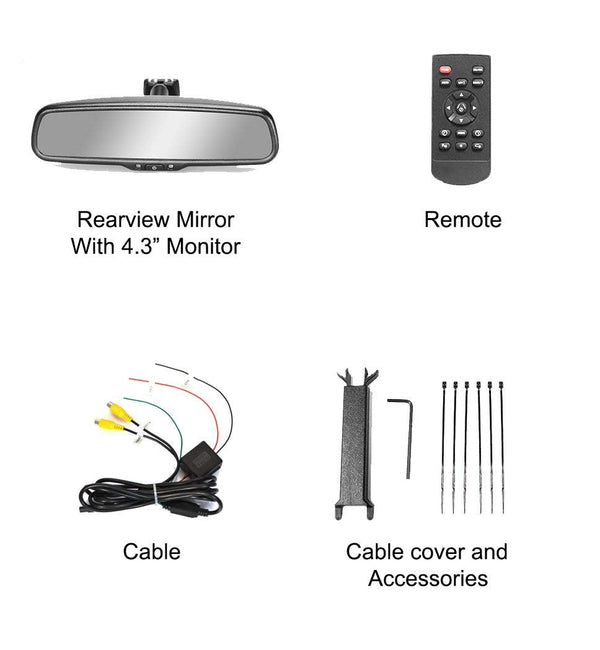 Master Tailgaters 10.5" Rear View Mirror with 4.3" LCD Screen + Auto Dimming Mirror | Ultra Bright | Rearview Universal Fit | Auto Adjusting Brightness LCD | Anti Glare | Full Mirror Replacement
