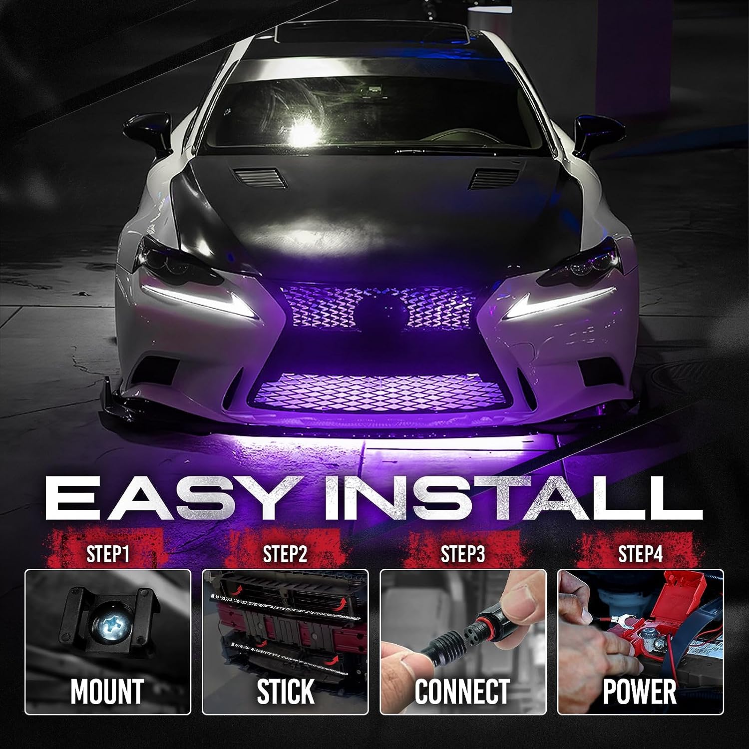 AURA LED Lighting Kit Bundle - Underglow + Grille + Interior - Remote Control