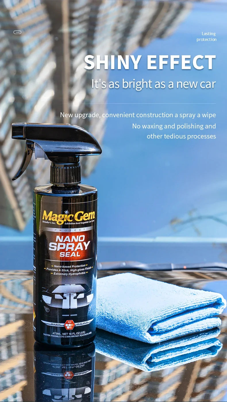 MAGIC GEM Ceramic Coating, 3 in 1 Car Wax Spray, Quick Gloss Auto Paint Protection