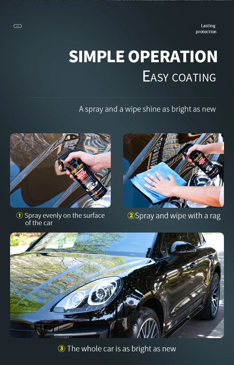 MAGIC GEM Ceramic Coating, 3 in 1 Car Wax Spray, Quick Gloss Auto Paint Protection