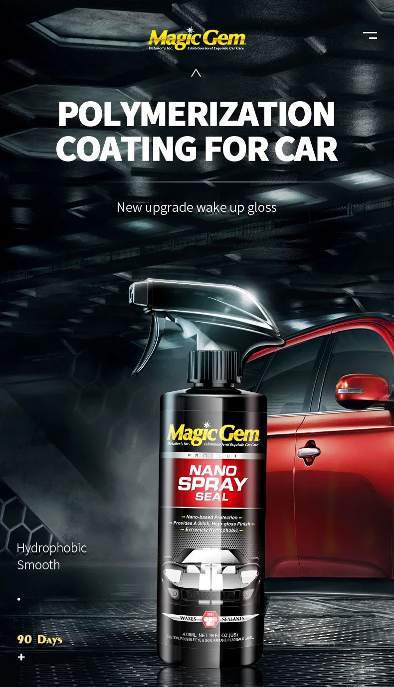 MAGIC GEM Ceramic Coating, 3 in 1 Car Wax Spray, Quick Gloss Auto Paint Protection