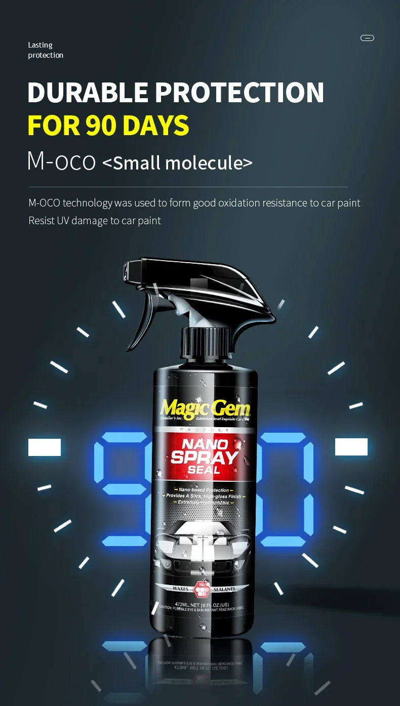 MAGIC GEM Ceramic Coating, 3 in 1 Car Wax Spray, Quick Gloss Auto Paint Protection