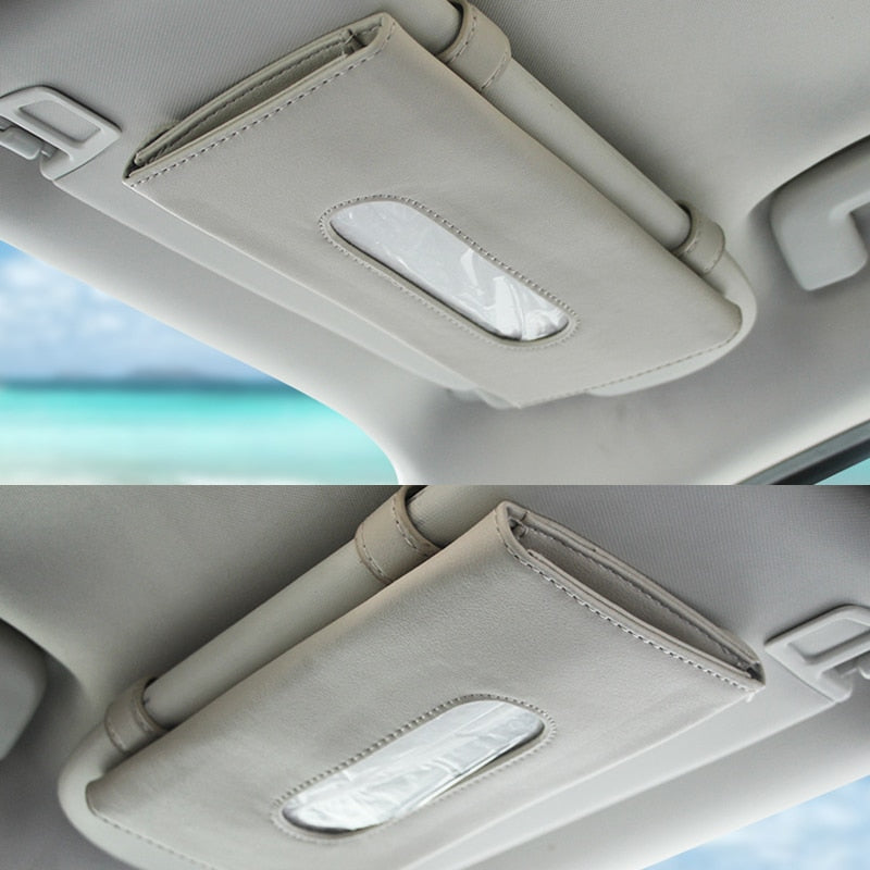 Car Sun Visor Tissue Box Holder compact storage design