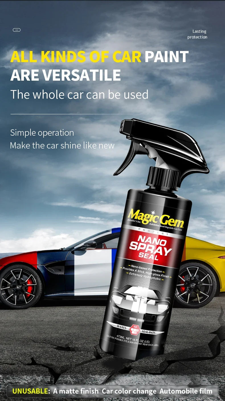 MAGIC GEM Ceramic Coating, 3 in 1 Car Wax Spray, Quick Gloss Auto Paint Protection
