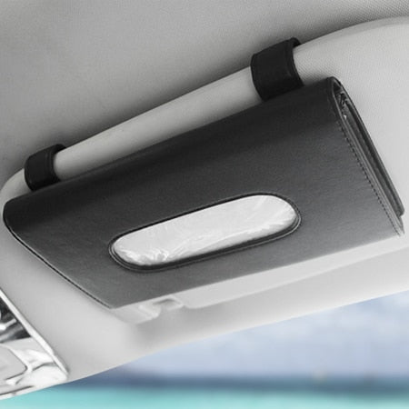 Car Sun Visor Tissue Box Holder compact storage design