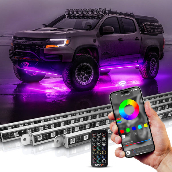 AURA PRO LED Aluminum Underglow Lighting Kit Bluetooth Enabled App for Car Trucks RV Trailers