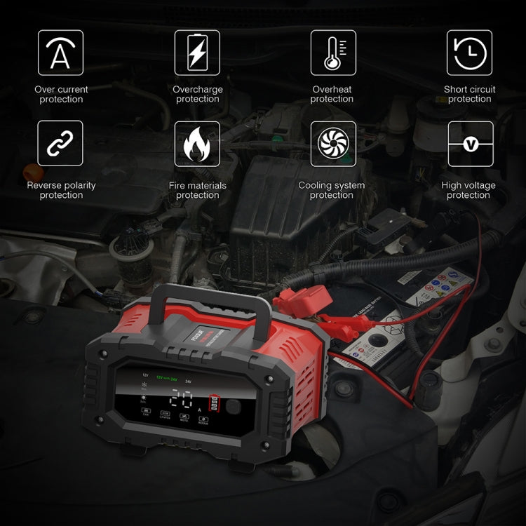 FOXSUR 12V / 24V 20A 300W Portable Car Smart Battery Charger (AU Plug)