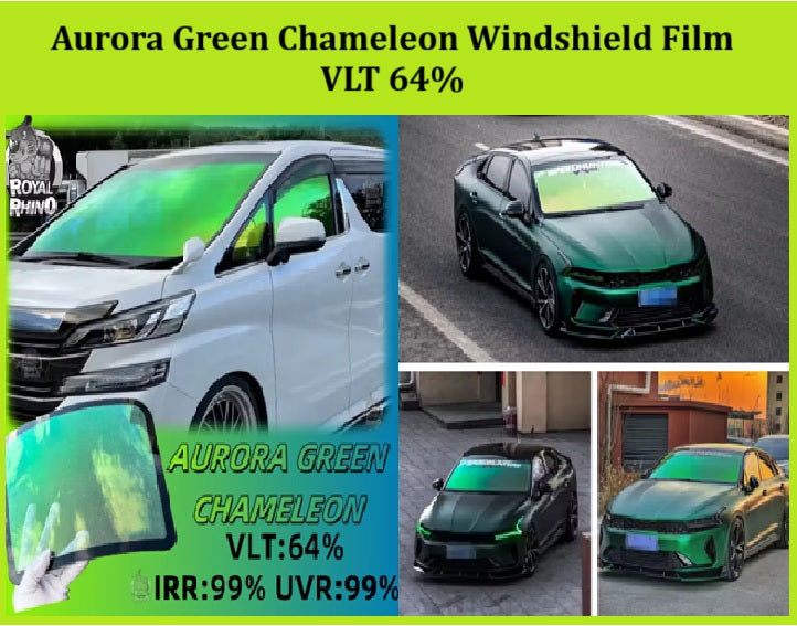 Aurora Green Chameleon Windshield Film