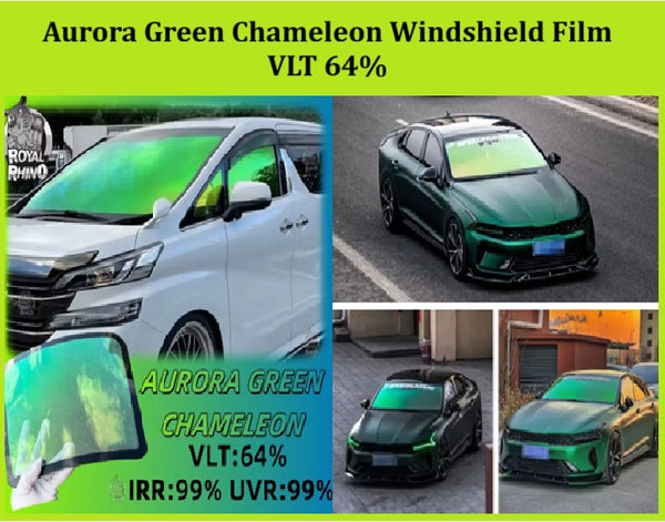Aurora Green Chameleon Windshield Film