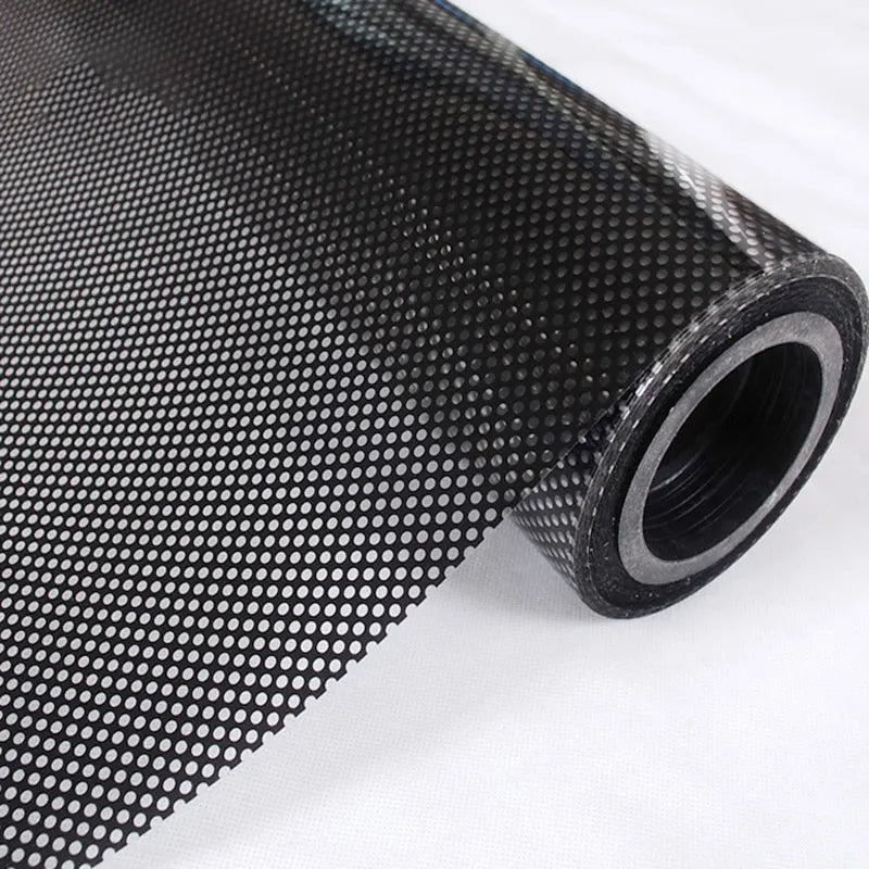 PET 2mil Transparent Black Unidirectional Perforated Black Vinyl Privacy Window Film  Adhesive Glass Wrap Roll