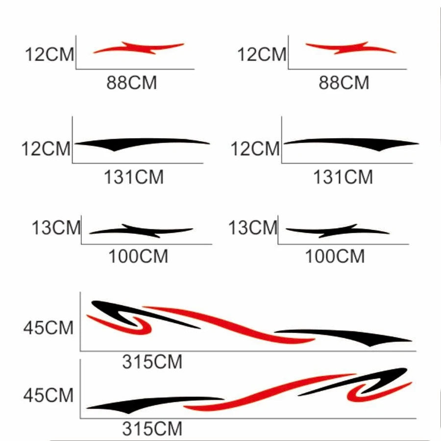 Two side RV Stripes Graphics Decals Car Stickers Vinyl Graphics for Caravan Travel Trailer Camper Van