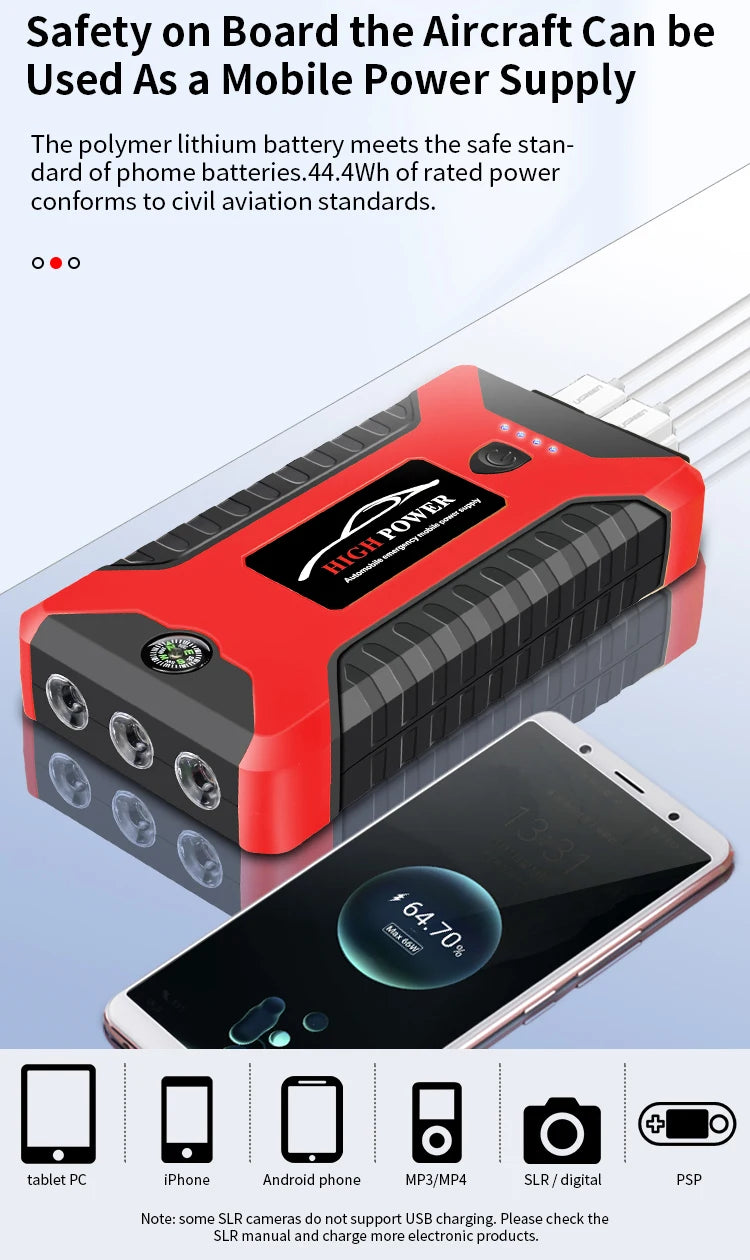 High quality Emergency start power supply 12V emergency start device battery charging equipment Outdoor power(model 29B )