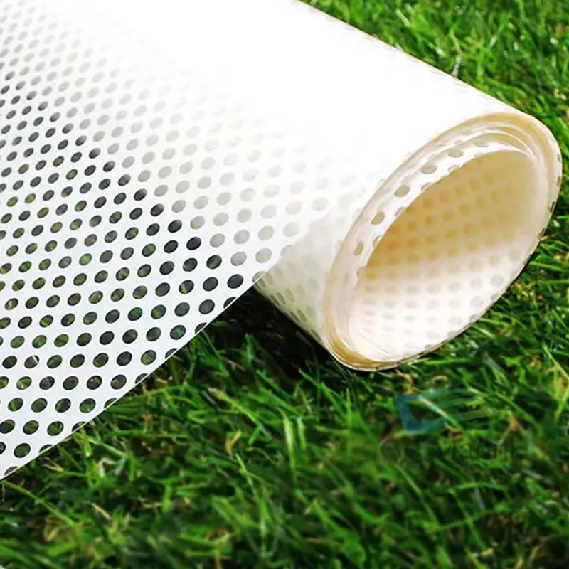 PET 2mil Transparent Black Unidirectional Perforated Black Vinyl Privacy Window Film  Adhesive Glass Wrap Roll