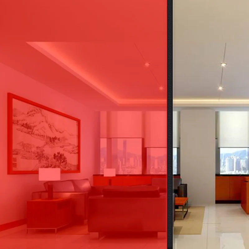Modern Hotel PET Red Transparent Decorative Explosion-Proof Self-Adhesive Glass Window Film with 99% UV Rejection