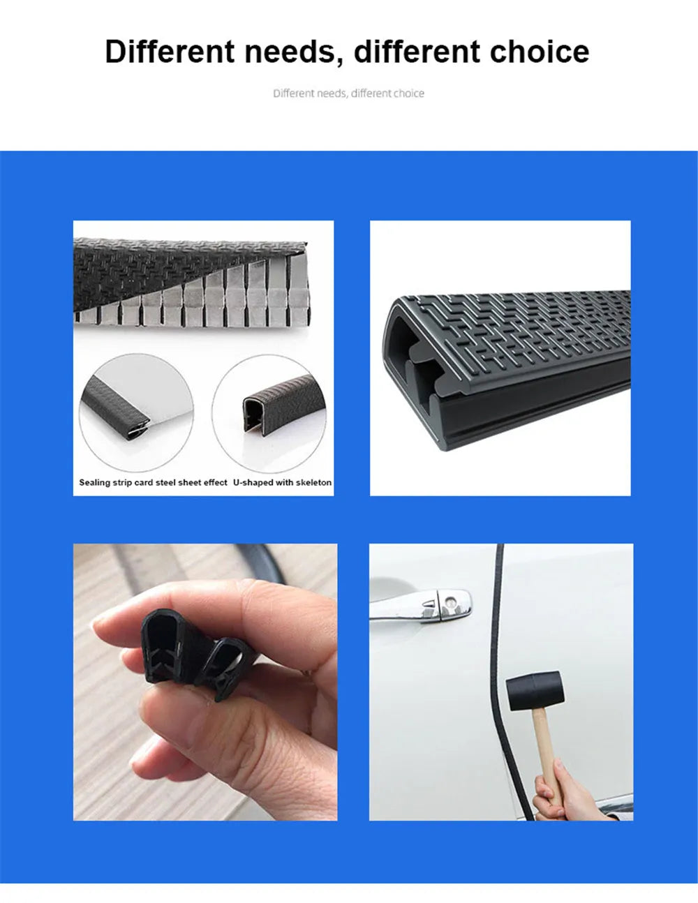 5M Car Door Anti Collision Strip with Steel Disc Bumper Trim Edge Scratch Protector Strip Sealing Guard Styling Car Decoration