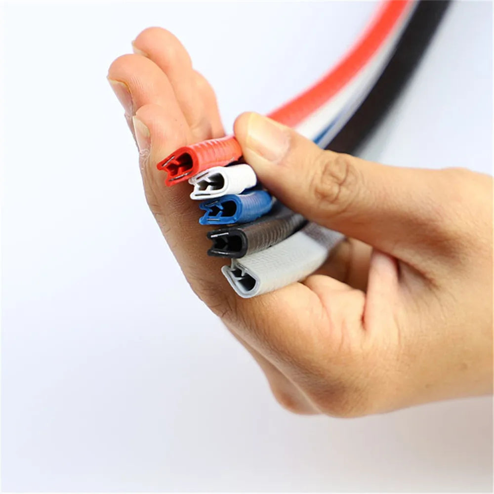 5M Car Door Anti Collision Strip with Steel Disc Bumper Trim Edge Scratch Protector Strip Sealing Guard Styling Car Decoration