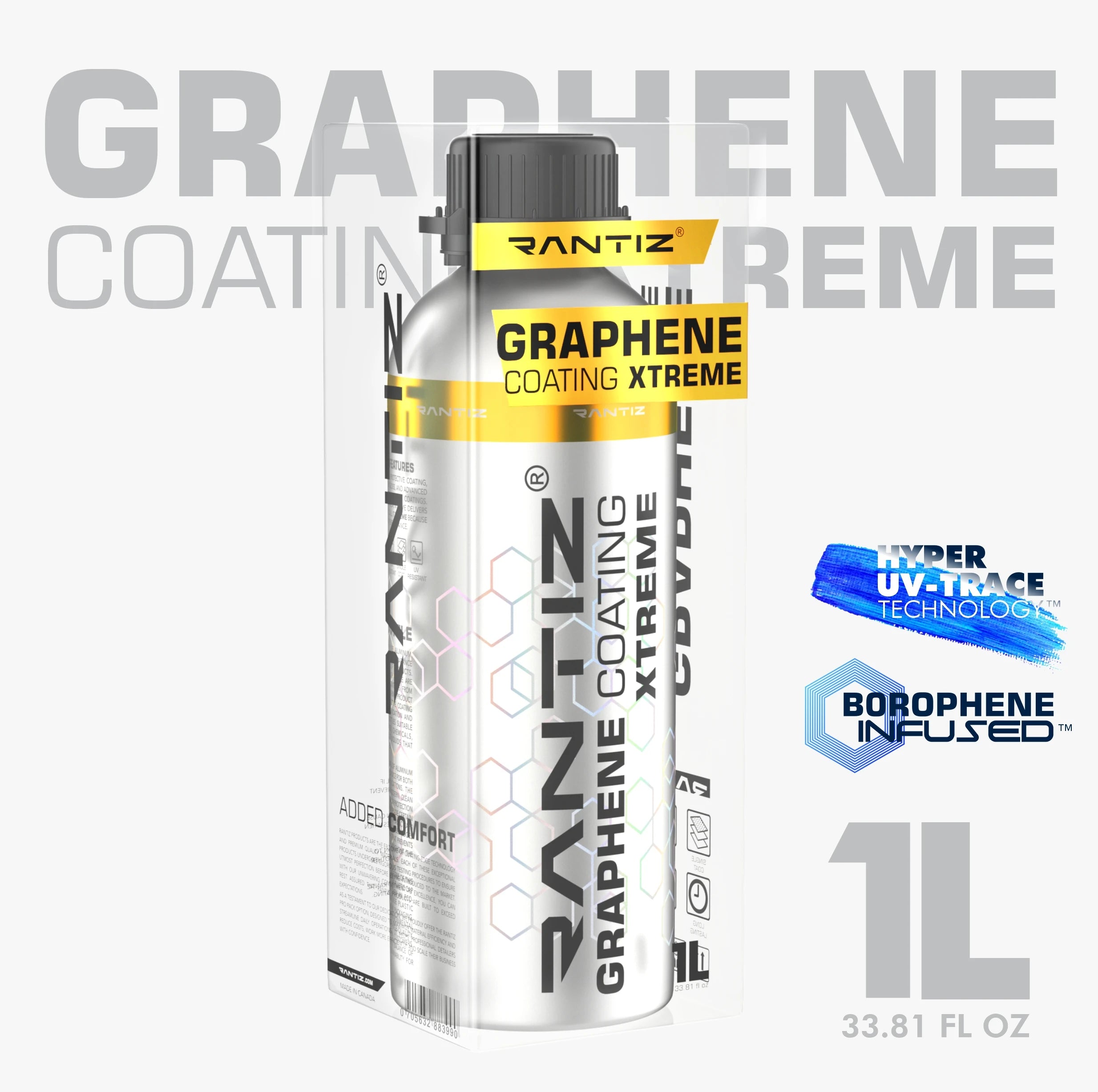 RANTIZ NANO GRAPHENE BOROPHENE CAR BODY PAINT COATING PROTECTION 33.8oz | Enough for 30 PROFESSIONAL CAR DETAILING STUDIOS