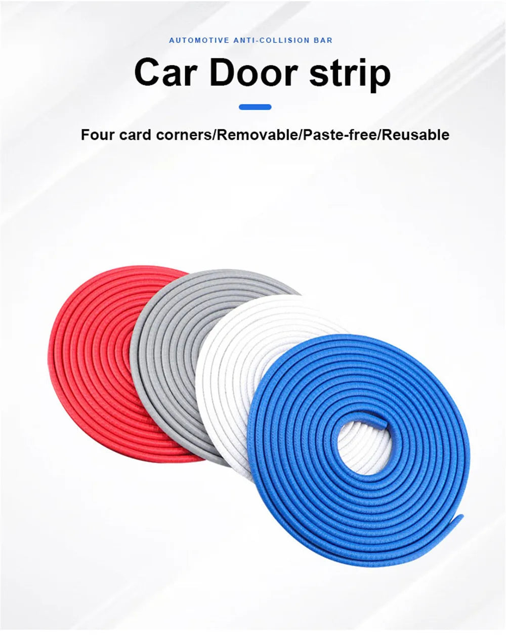 5M Car Door Anti Collision Strip with Steel Disc Bumper Trim Edge Scratch Protector Strip Sealing Guard Styling Car Decoration