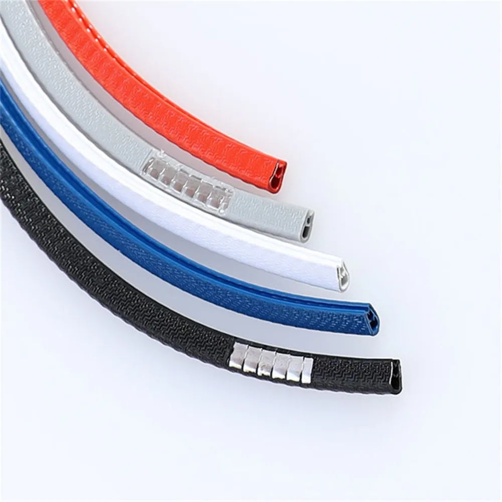5M Car Door Anti Collision Strip with Steel Disc Bumper Trim Edge Scratch Protector Strip Sealing Guard Styling Car Decoration