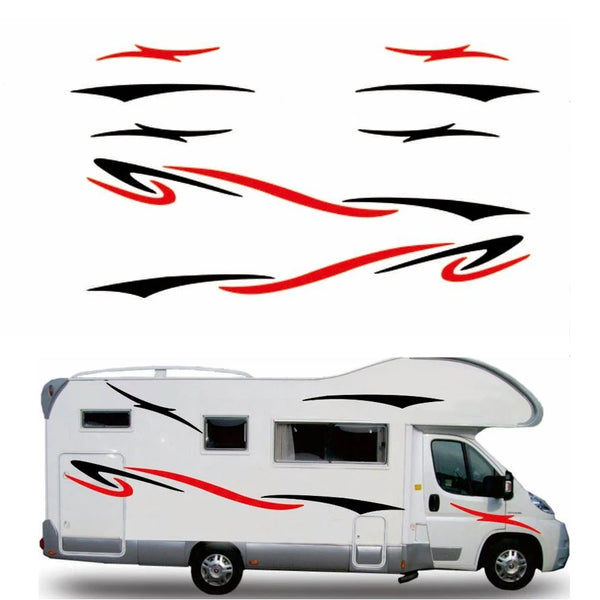 Two side RV Stripes Graphics Decals Car Stickers Vinyl Graphics for Caravan Travel Trailer Camper Van