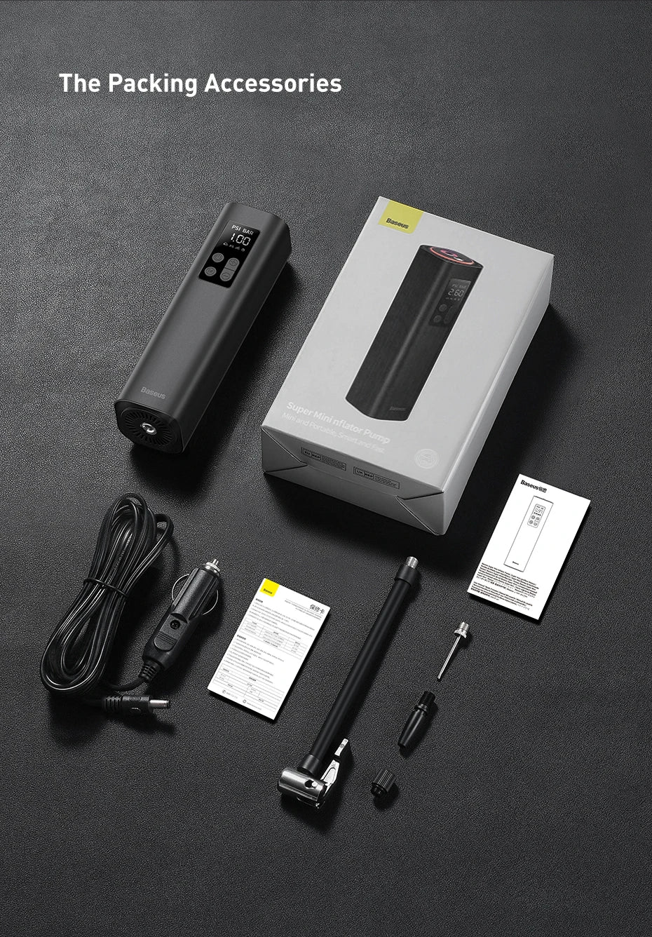 Baseus Inflator Pump 12V Portable Car Air Compressor for Motorcycles Bicycle Boat Tyre Inflator Digital Auto Inflatable Air Pump
