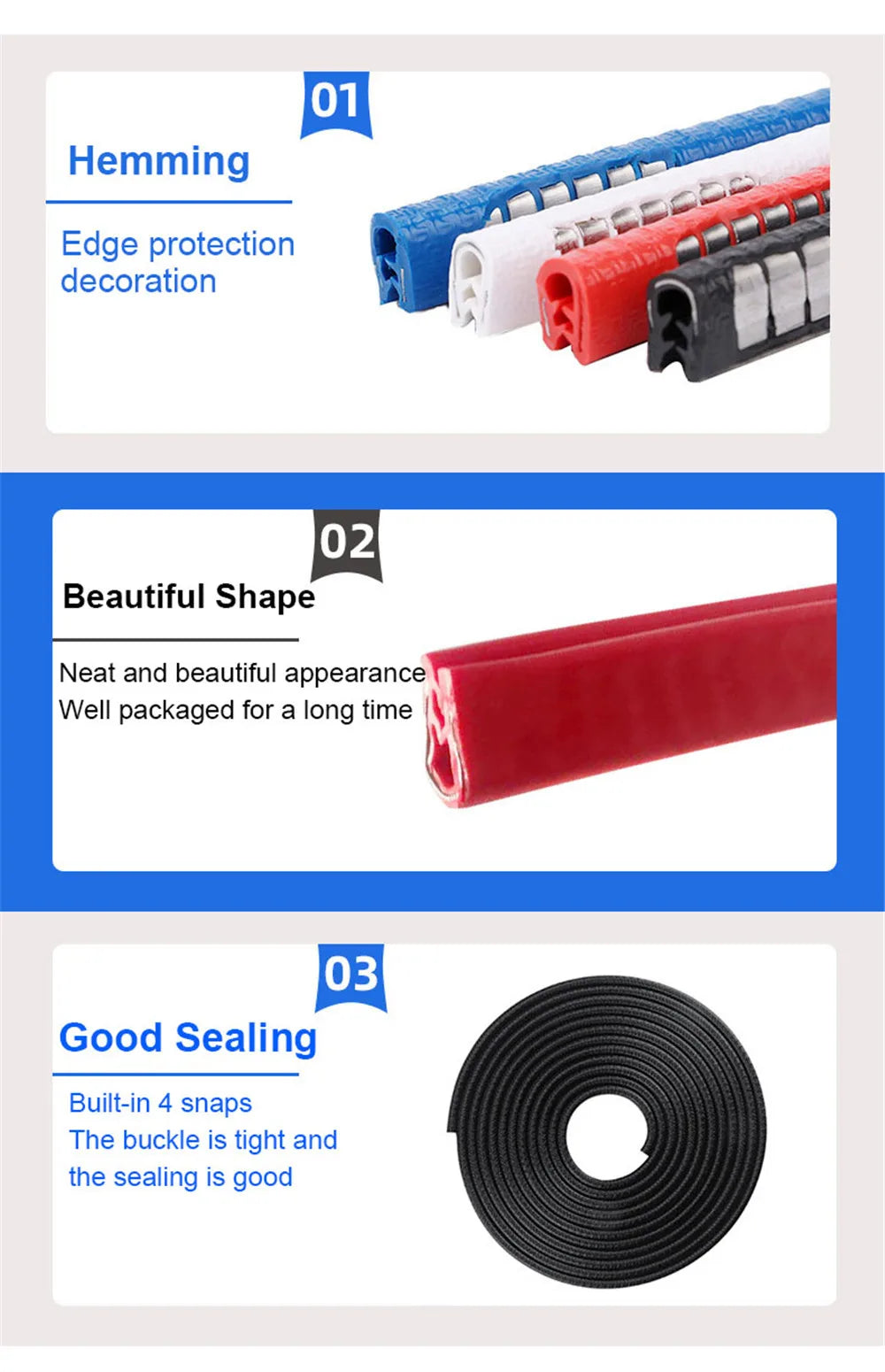 5M Car Door Anti Collision Strip with Steel Disc Bumper Trim Edge Scratch Protector Strip Sealing Guard Styling Car Decoration
