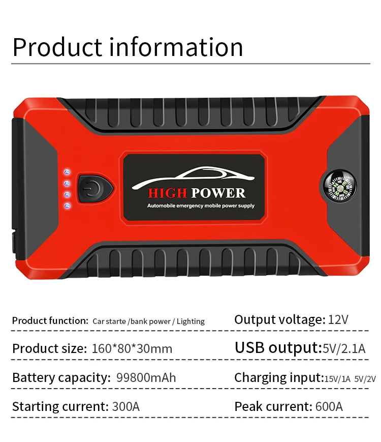 High quality Emergency start power supply 12V emergency start device battery charging equipment Outdoor power(model 29B )