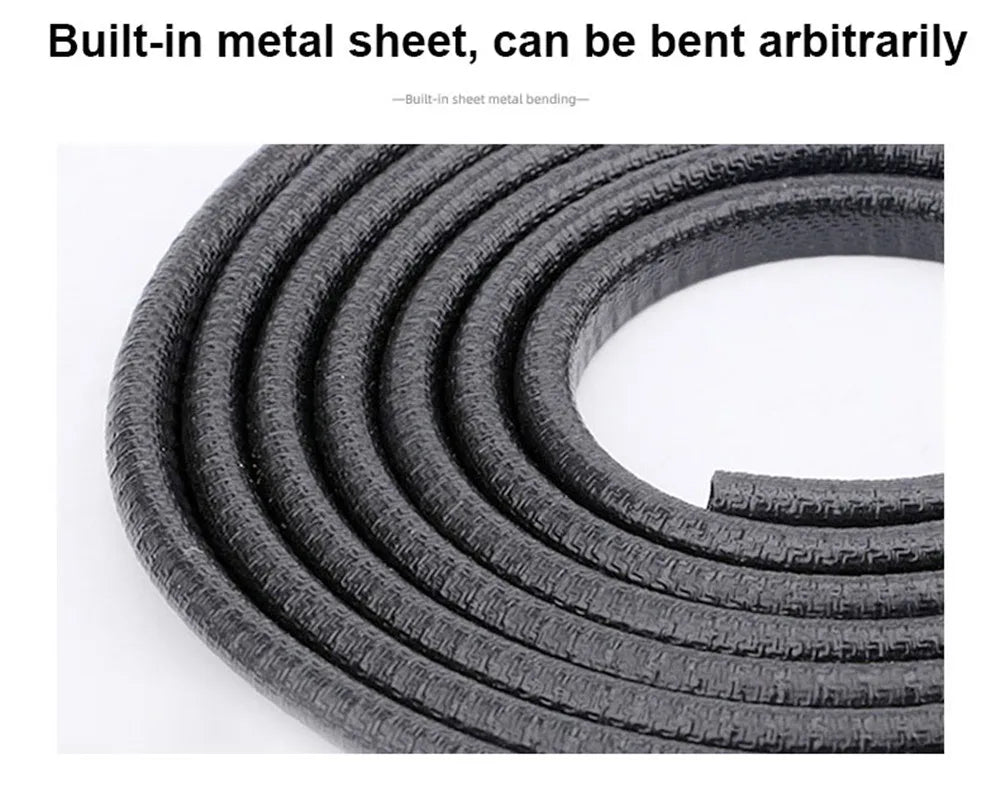 5M Car Door Anti Collision Strip with Steel Disc Bumper Trim Edge Scratch Protector Strip Sealing Guard Styling Car Decoration