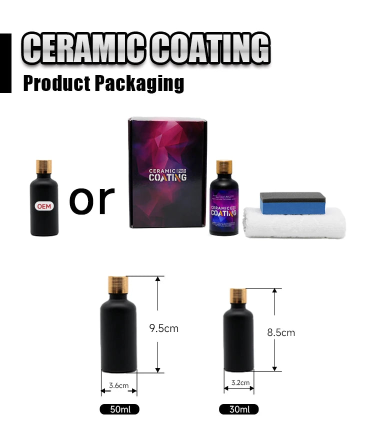 DETAILING Ceramic Car Coating Set 3PC 50ml Nano Ceramic Coating For Auto Paint Care Durable Protection Paintwork Shine Shield