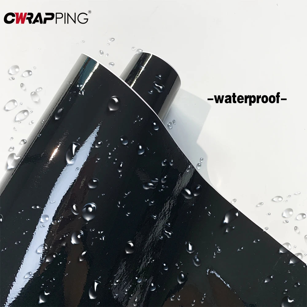 Glossy Black Vinyl Wrap 150x600CM Car Sticker Vinyl Auto Tuning Roof Hood Door Protection Film DIY Shiny Black Wrap for Vehicle