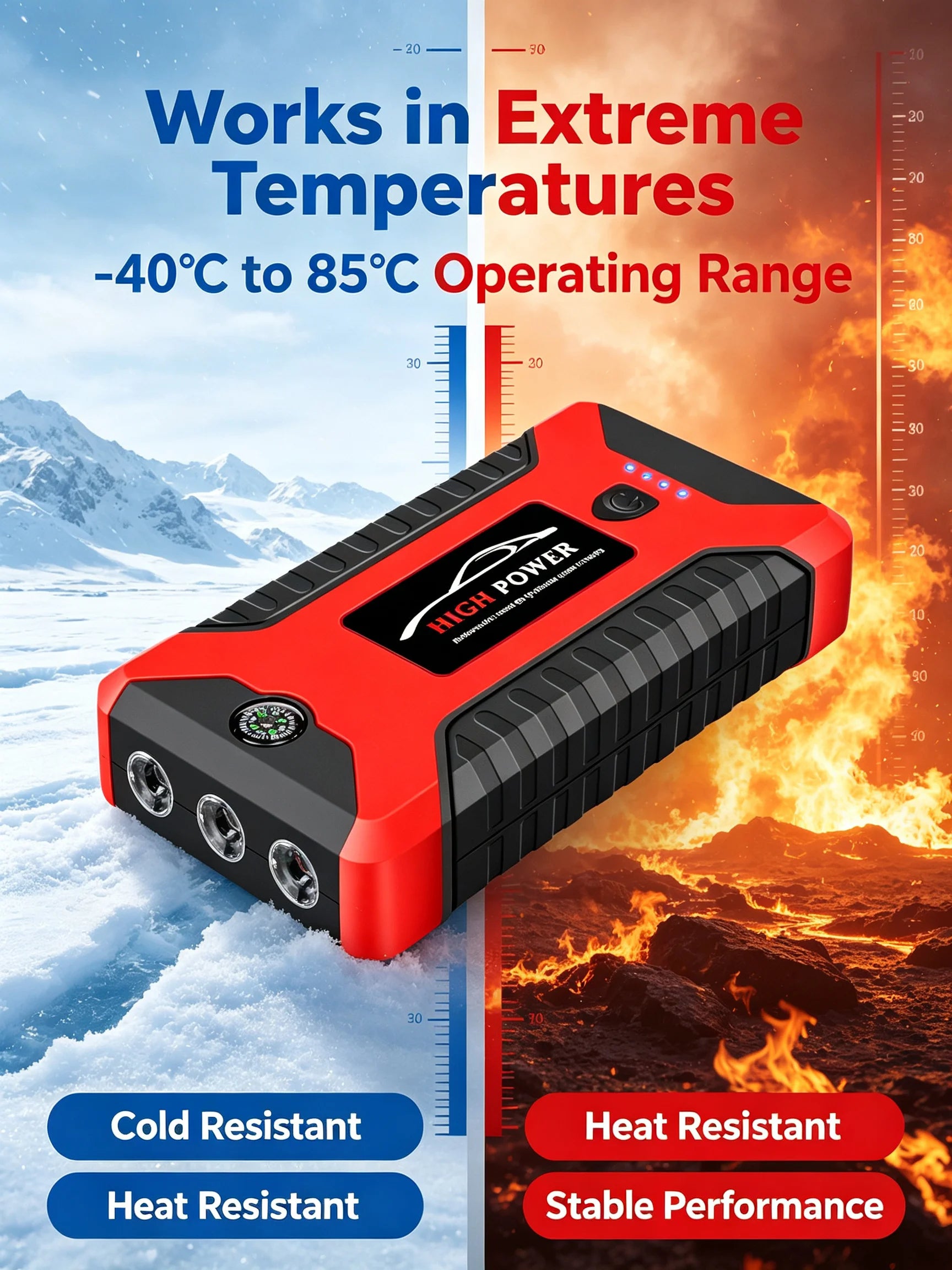 2026 Portable Car Jump Starter 12V Auto Jump Starter 99800mAh Petrol Diesel Power Bank Car Emergency Booster Start Air Pump