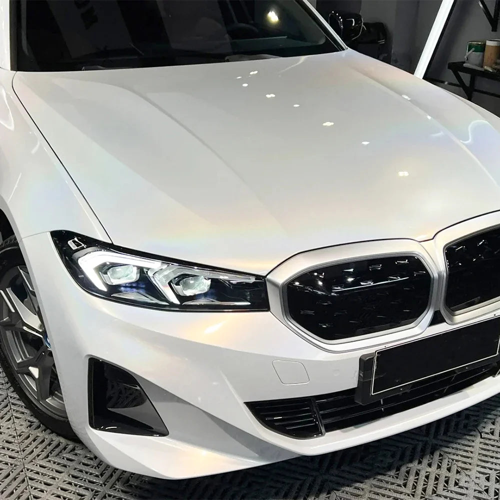 Highest Quality Glossy Rainbow Laser 5D Iridecence Laser White Vinyl Wrap Car Wrapping Film for Car Motorcycle Decor Accessories
