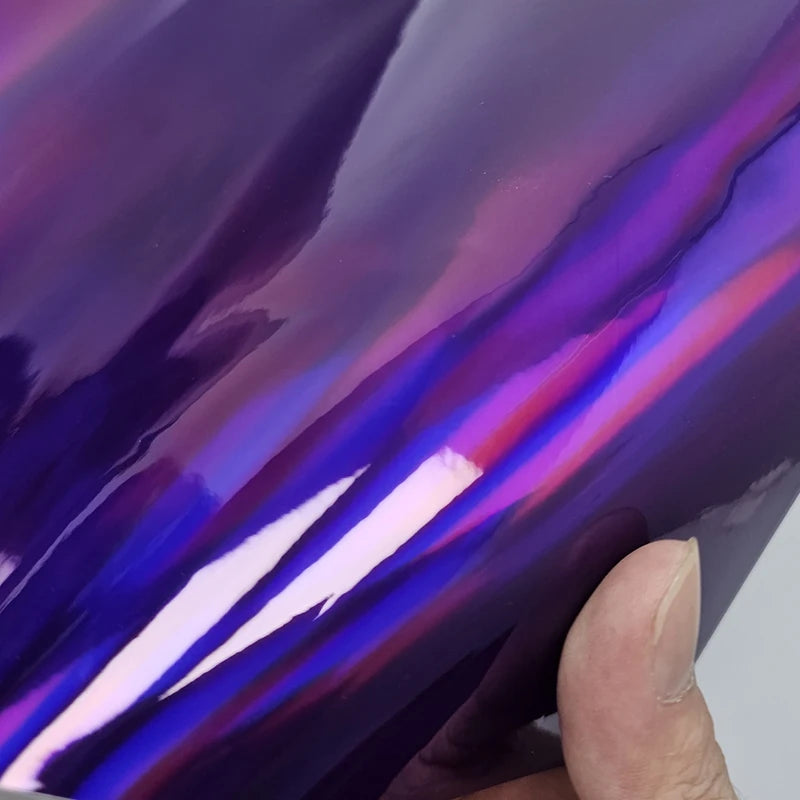 High Glossy Holographic Purple Vinyl Wrap Chrome Vinyl Auto Stickers for Car Sticker on the Hood Wrapping Foil Car Film Cover