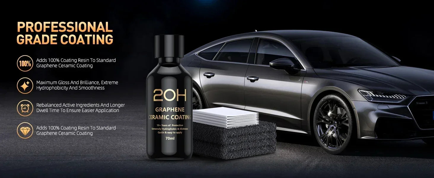 Graphene Ceramic Coating 20H with Self Healing and UV Track Technology Car Detailing Professionals 10+ Years of Protection