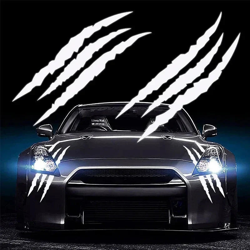 Monster Claw Car Stickers Automobile Hood DIY Vehicle Headlight Refit Reflective Vinyl Decal Ghost Paw Scratches Auto Decoration