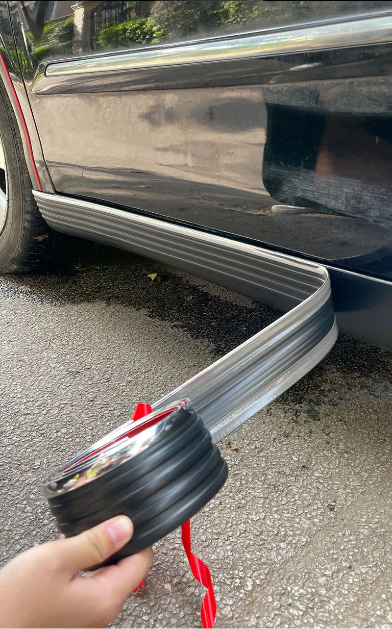 Car Side Skirt Anti-Collision Strip, Universal Red/Blue Edge, Body Modification, Lower Beam Skirt Protection Against Scratches