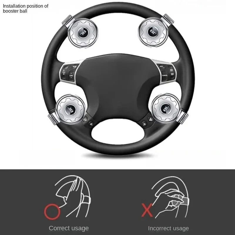 Car Steering Wheel Booster Ball – Universal Power Handle Spinner Knob with Steel Bearing