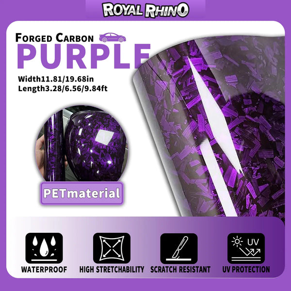 Vinyl Wrap Purple Forged Carbon Fiber Air Release Stretchable Gloss Car Wrapping Vinyl Roll Bubble-Free Motorcycle Auto Decal