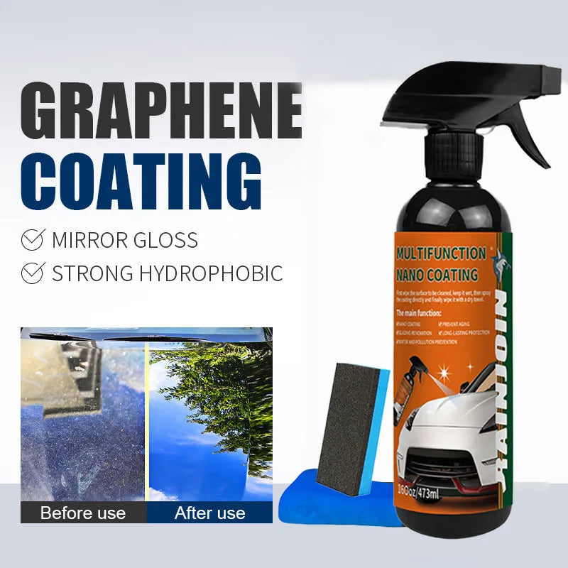 Nano Ceramic Coating Spray High Gloss Liquid Wax Super Hydrophobic Anti-Scratch UV Resistant Car Paint Polishing & Protective