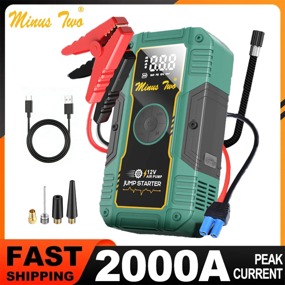 Emergency Startup Power Source - Integrated Unit for Car Air Pump and Vehicle Battery Strong Start Jumper Battery Power Tool - I