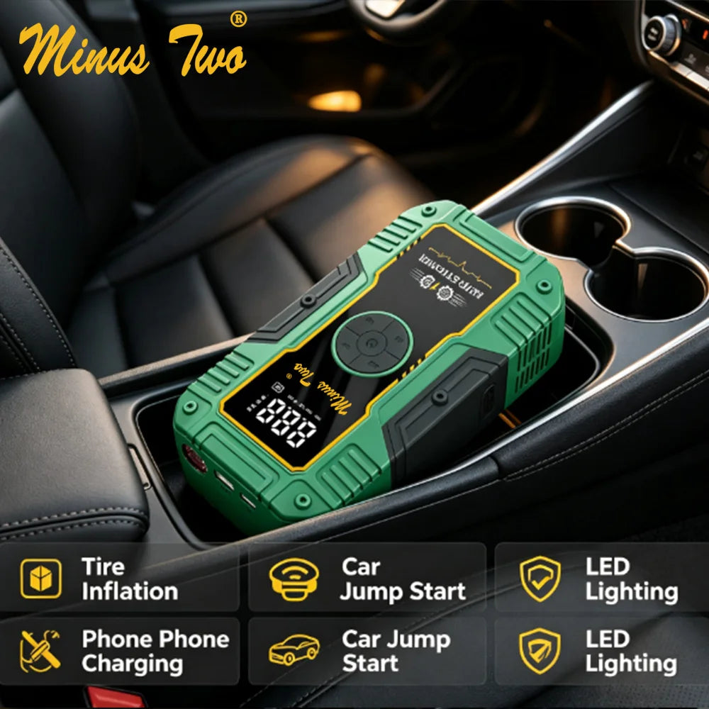 Emergency Startup Power Source - Integrated Unit for Car Air Pump and Vehicle Battery Strong Start Jumper Battery Power Tool - I