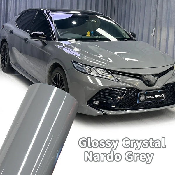 Premium Gloss Nardo Grey Vinyl Wrap Film Roll Bubble Free Air Release Self Adhesive Motorbike Car Wrapping Decals