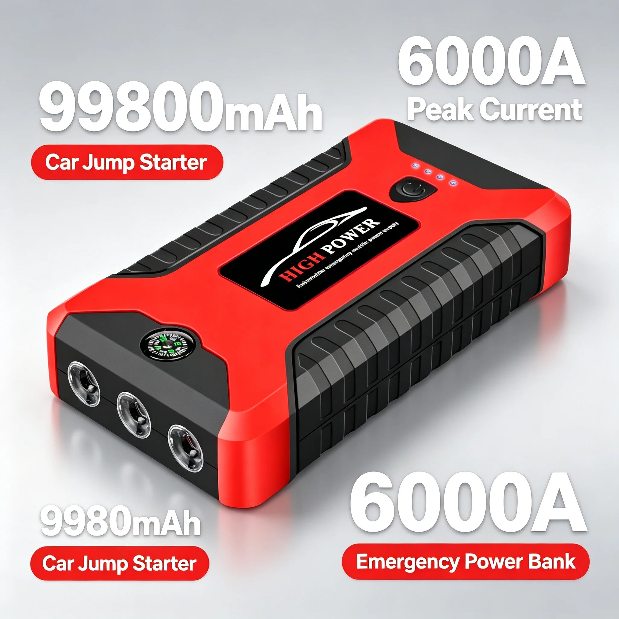 2026 Portable Car Jump Starter 12V Auto Jump Starter 99800mAh Petrol Diesel Power Bank Car Emergency Booster Start Air Pump