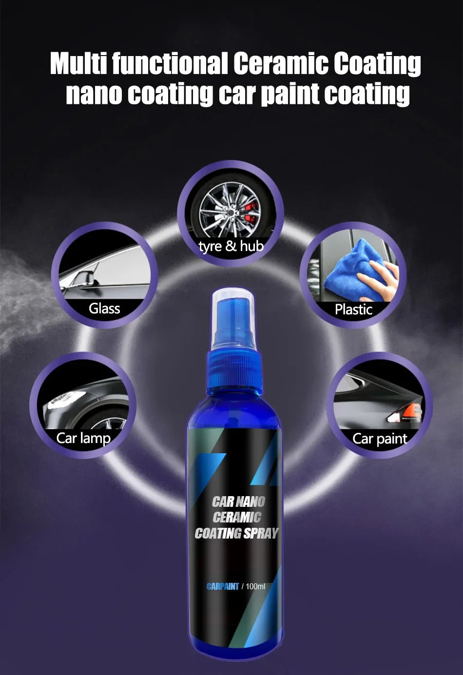 Ceramic Nano Coating Car Liquid Hydrophobic Layer Polishing Paint Agent Polish Cleaning Tire Shine Plastic Renovator Coche