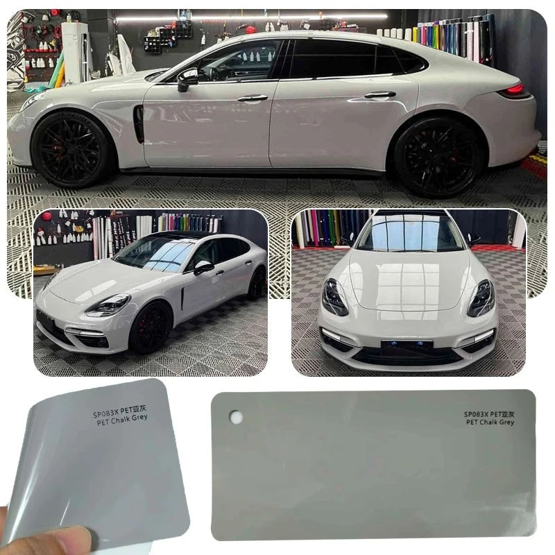 Sub-gray Color Changing Vinyl Wrap 1.52x17m, PET Self Adhesive Car Film, Satin Air Bubble Free Auto Wrap