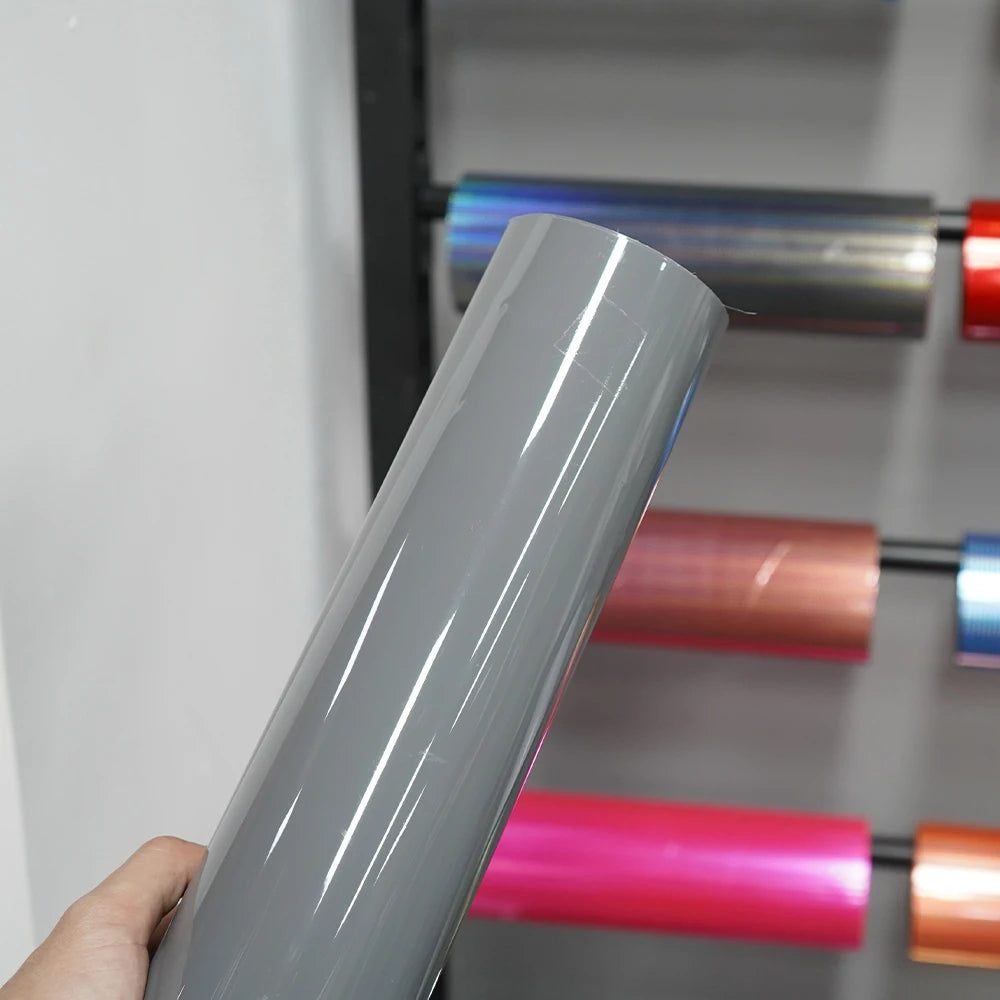 Premium Gloss Nardo Grey Vinyl Wrap Film Roll Bubble Free Air Release Self Adhesive Motorbike Car Wrapping Decals