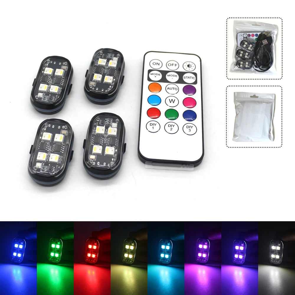 2/4/6x 8colors Car Interior Decorative Light, Car Interior Ambient Lig ...