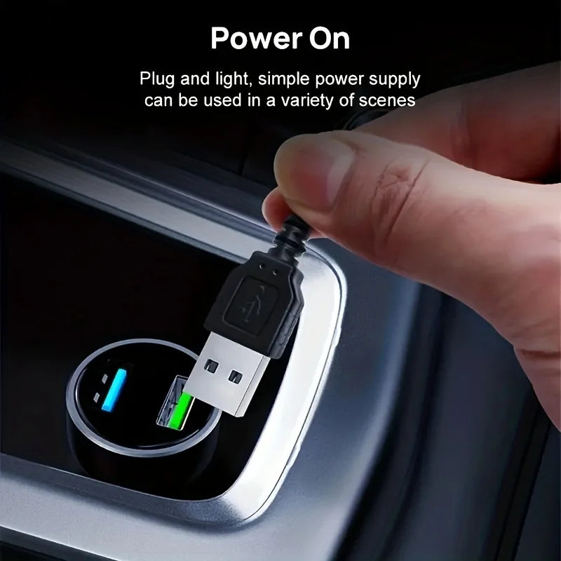 Car Interior Atmosphere Light Strip 5M EL Wiring Decorative Lamp For Auto DIY Flexible Ambient Light USB Party Atmosphere Diode